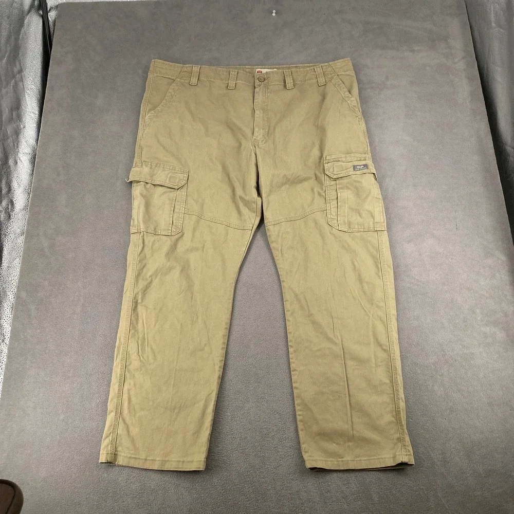 Wrangler Mens Relaxed Fit Cargo Pants Khaki Tan 44x30 70ABWEW Stretch Workwear
